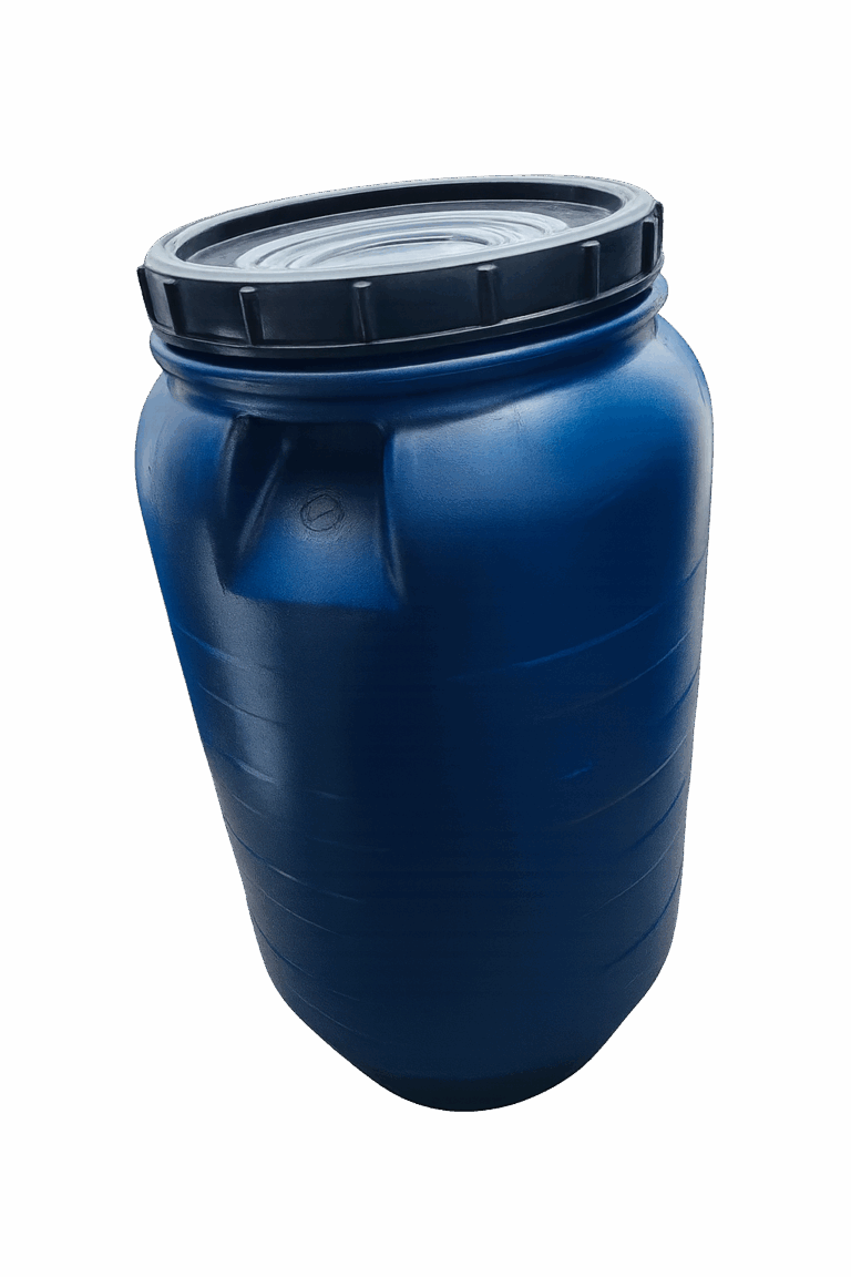 BIDÓN AZUL 80L FORMA REDONDA DE BOCA ANCHA